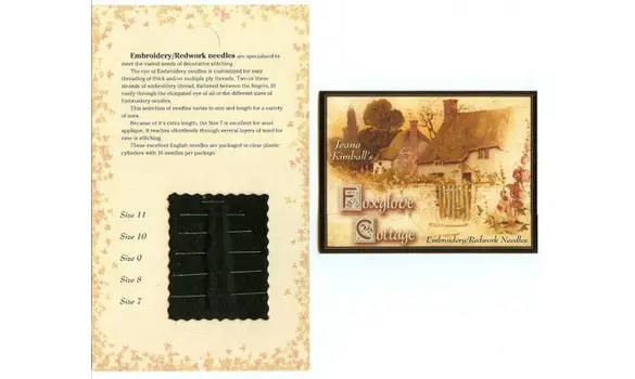 Foxglove carte d'aiguilles à broder